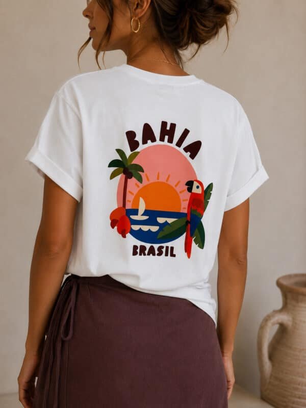 Bahia Brasil Oversized T-Shirt – White