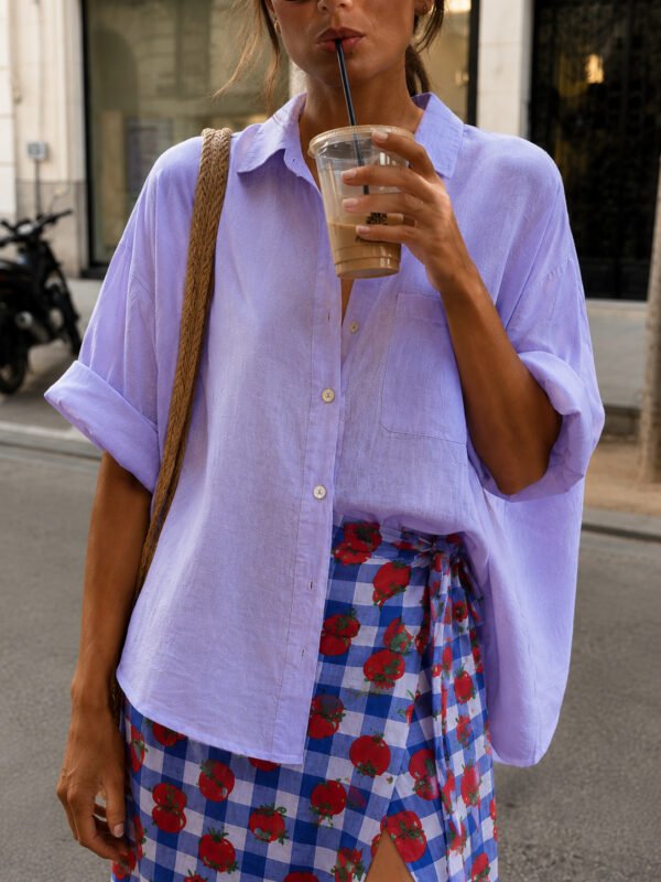Lilac Linen Oversized Shirt