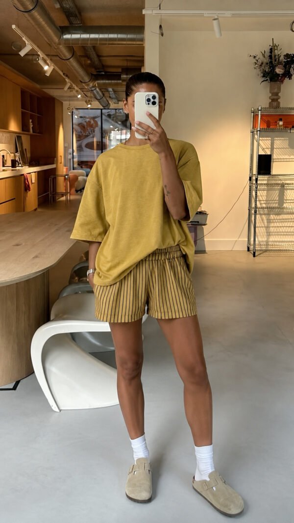 Mustard Striped Shorts