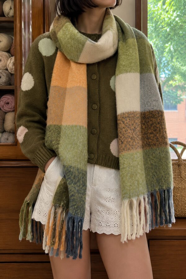 Oversized Color Block Scarf