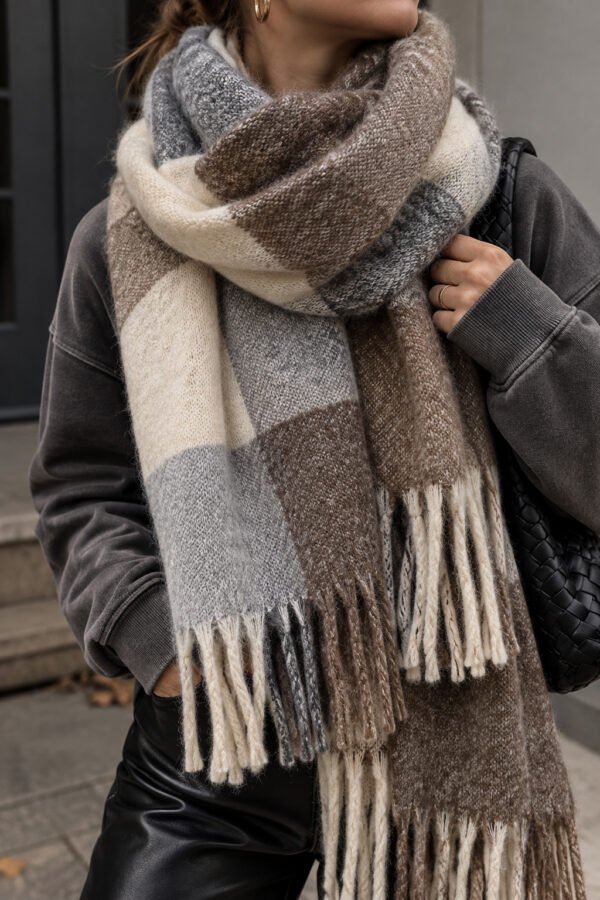 Oversized Check Scarf