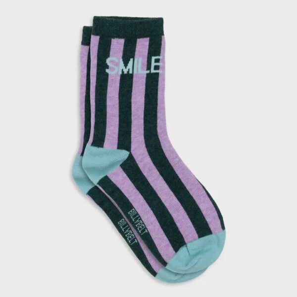 Striped Combed Cotton Socks - Smile