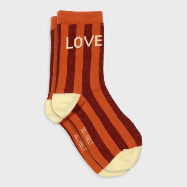 Striped Combed Cotton Socks - Love
