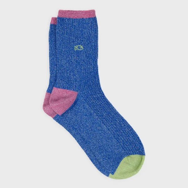 Vintage Combed Cotton Socks - Electric Blue