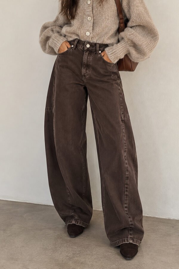 Chocolate Brown Wide Leg Jeans